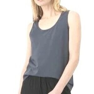 Pact gray racerback slub cotton scoopneck workout neutral cool gym basics MED Ec